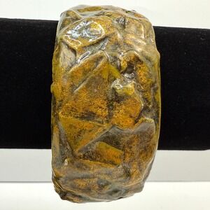 VTG 1960s Fred Sexton Bangle Bracelet Papier Mache Nube Blanca Textured 8.25